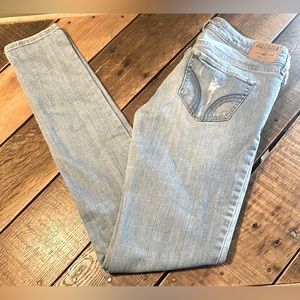 Hollister distressed Skinny light blue jeans